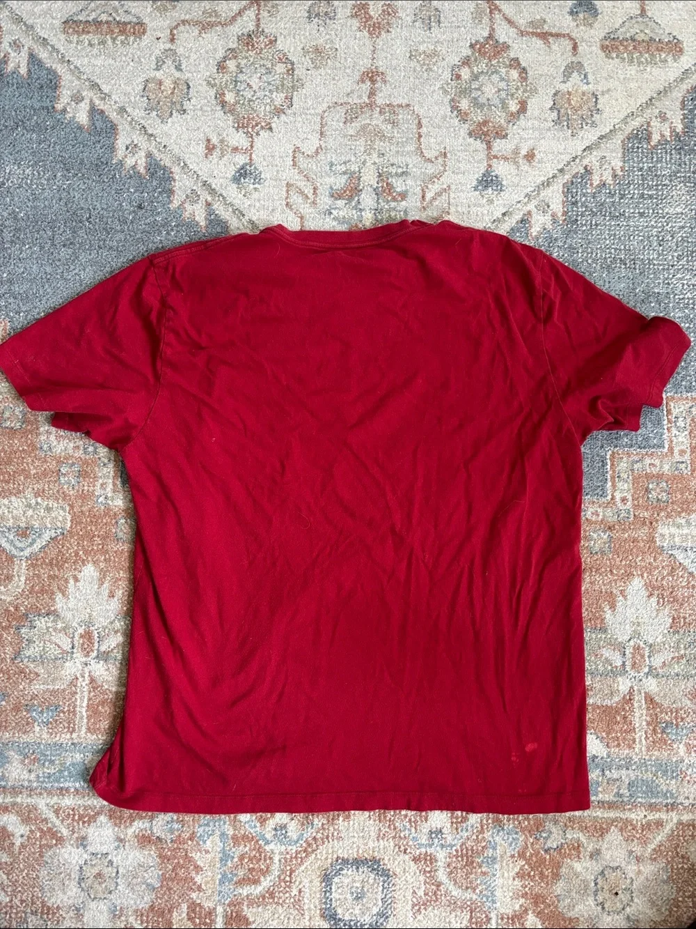 True Religion Men's Deep Red Graphic Logo Tee